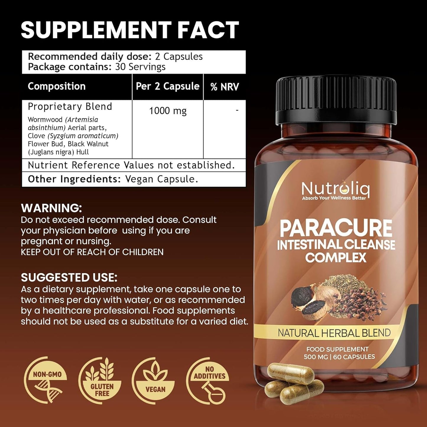 Nutroliq ParaCure Intestinal Cleanse Complex