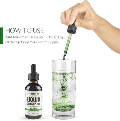 Nutroliq Liquid Chlorophyll Drops for Water 60ml – product image 5