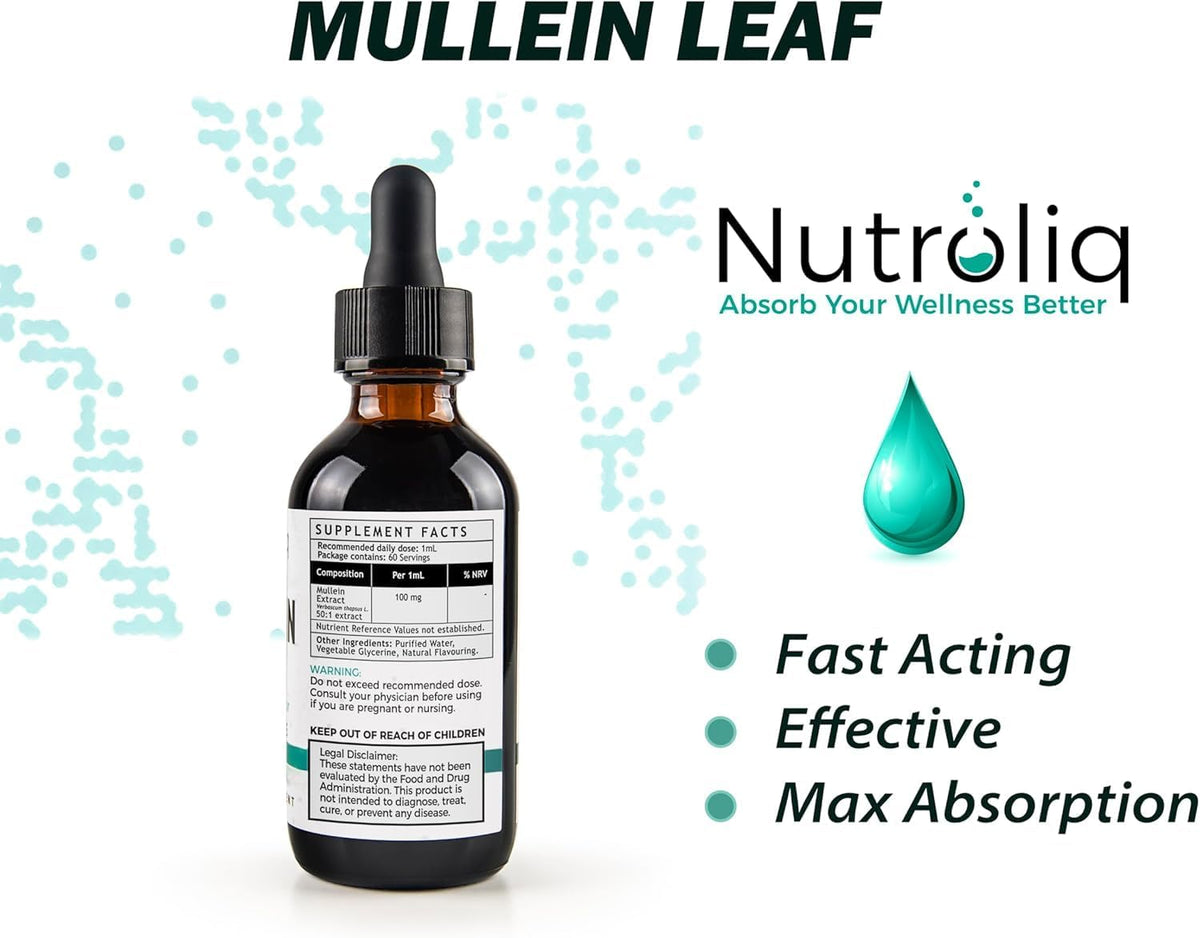 Nutroliq Mullein Leaf 50:1 Extract Drops - 60ml – product image 2