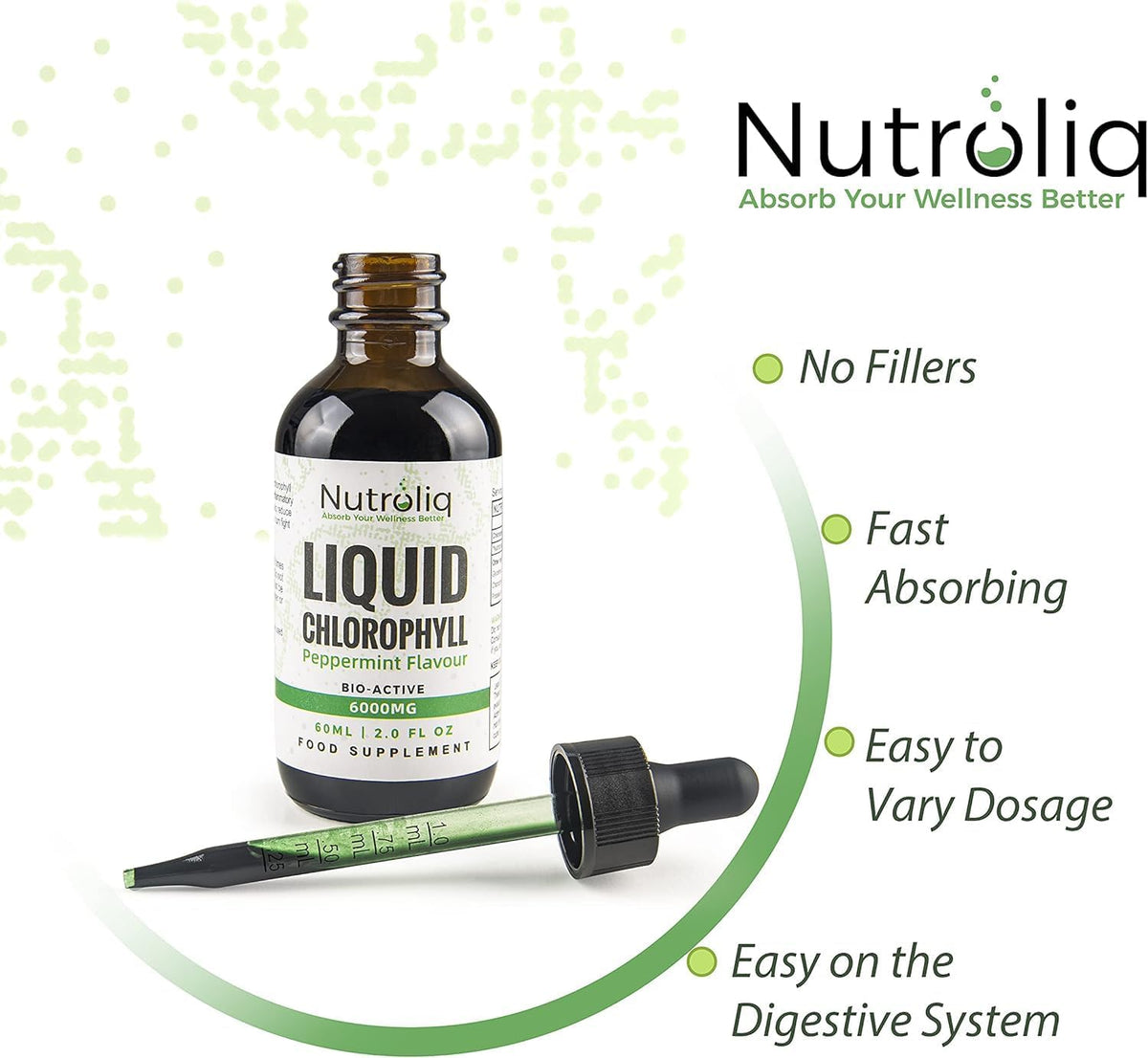 Nutroliq Liquid Chlorophyll Drops for Water 60ml – product image 2