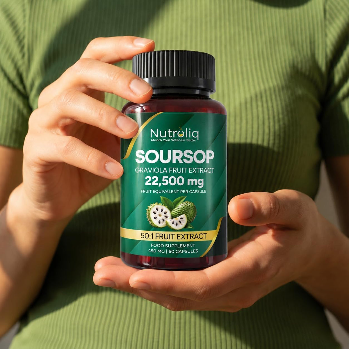 Nutroliq Soursop Graviola 22,500mg Equivalent - 50:1 Extract - 60 Vegan Capsules – product image 4