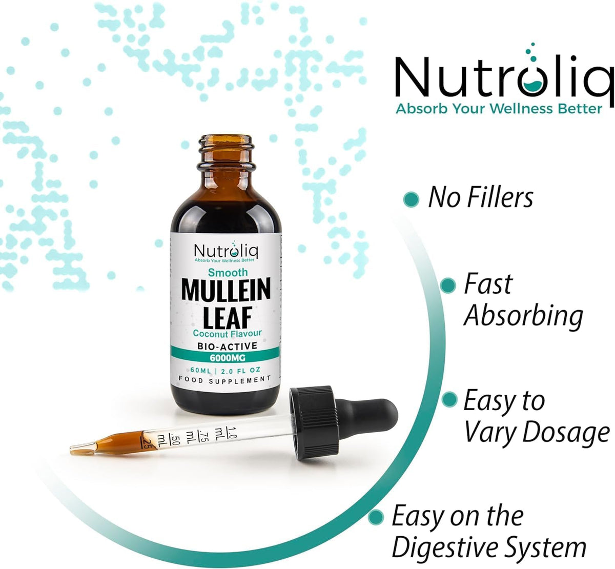 Nutroliq Mullein Leaf 50:1 Extract Drops - 60ml – product image 3
