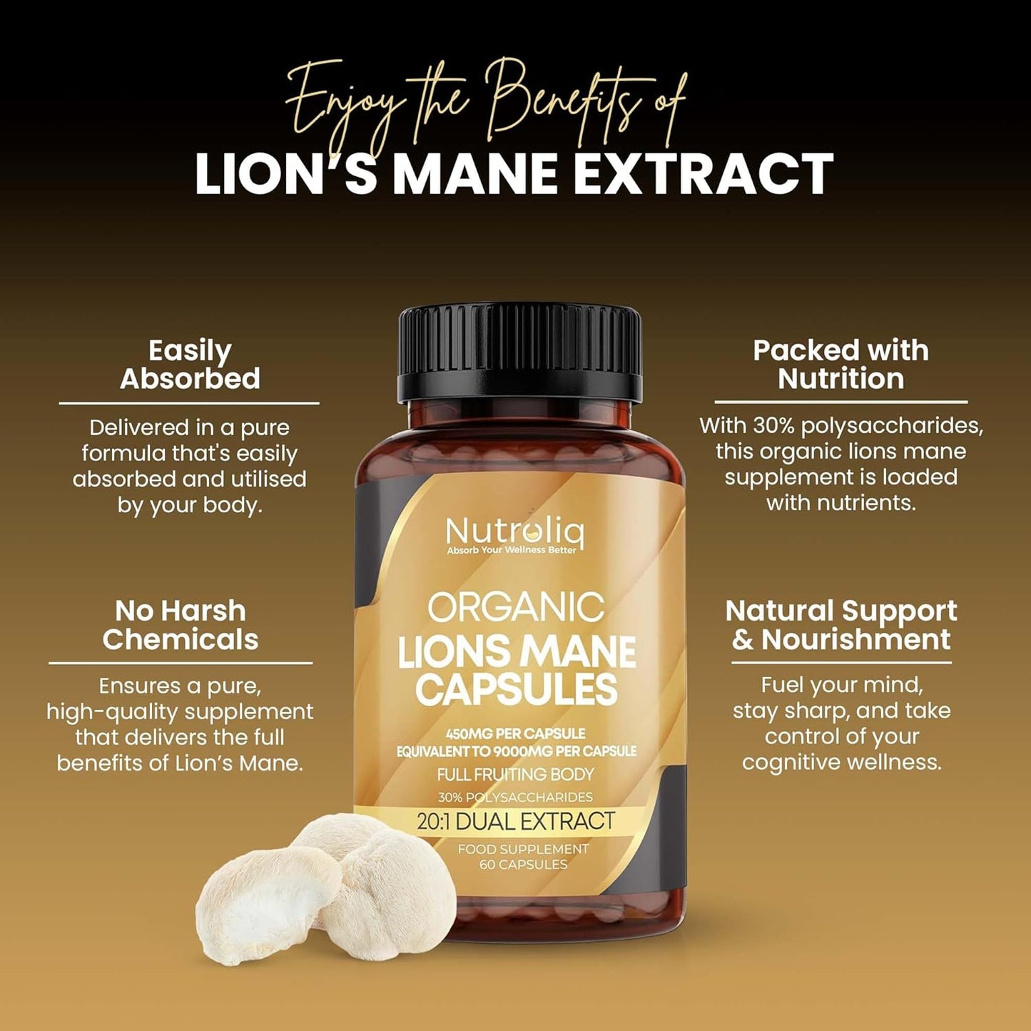 Nutroliq Organic Lions Mane Capsules