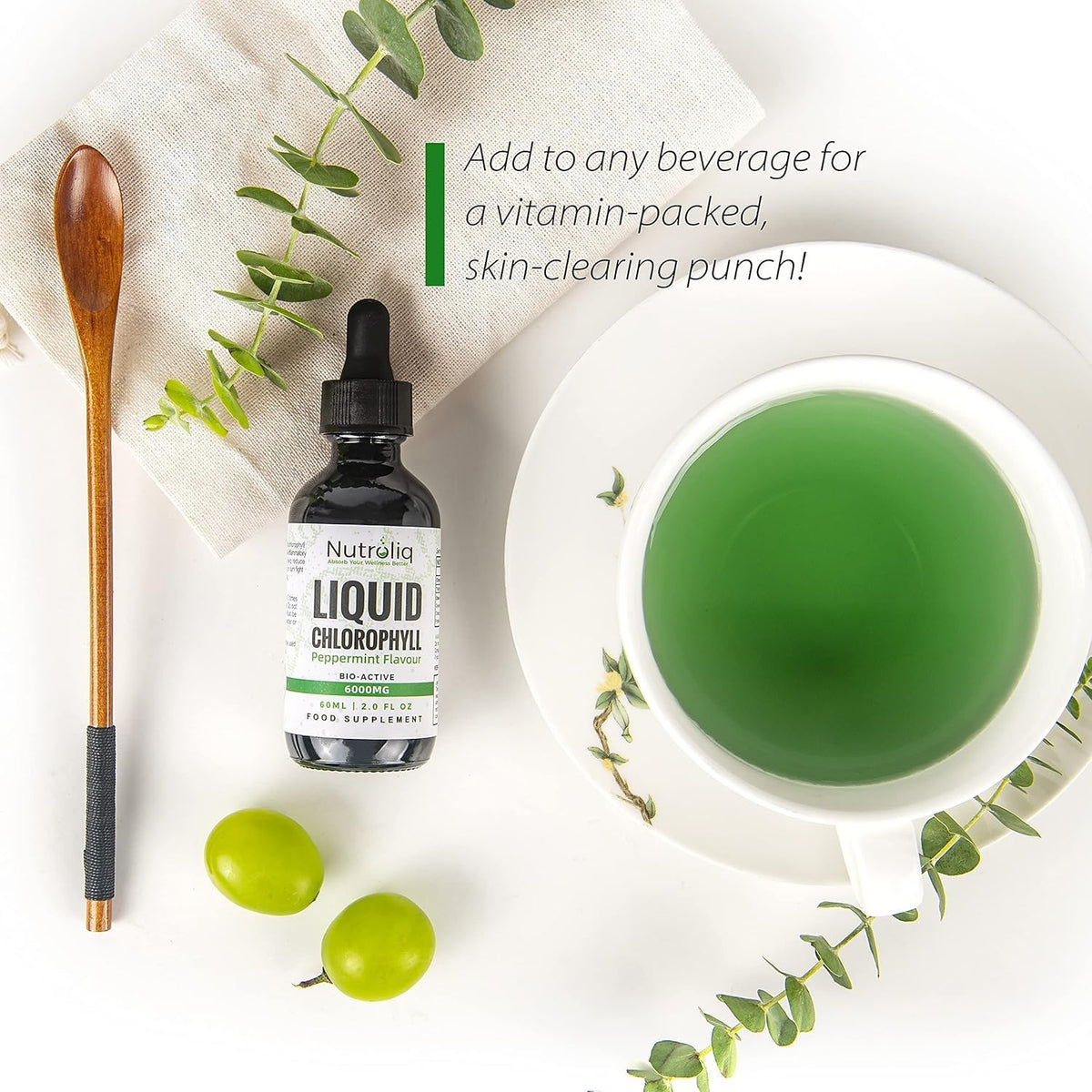 Nutroliq Liquid Chlorophyll Drops for Water 60ml – product image 8