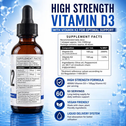 Nutroliq Vitamin D3 + K2 Liquid Drops 60ml – product image 2