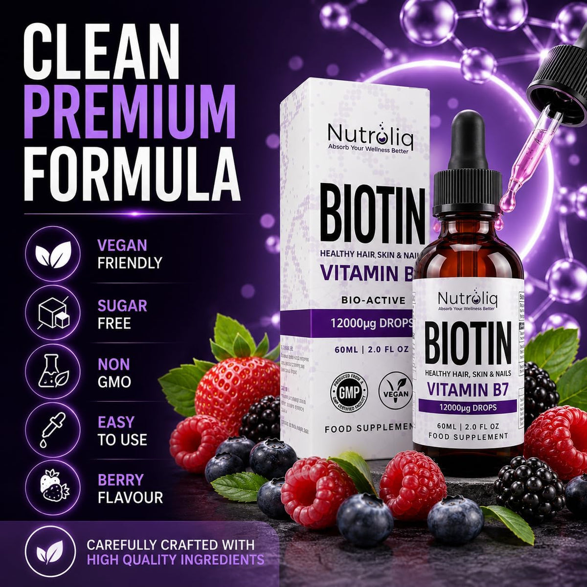Nutroliq Biotin Liquid Drops 60ml – product image 5