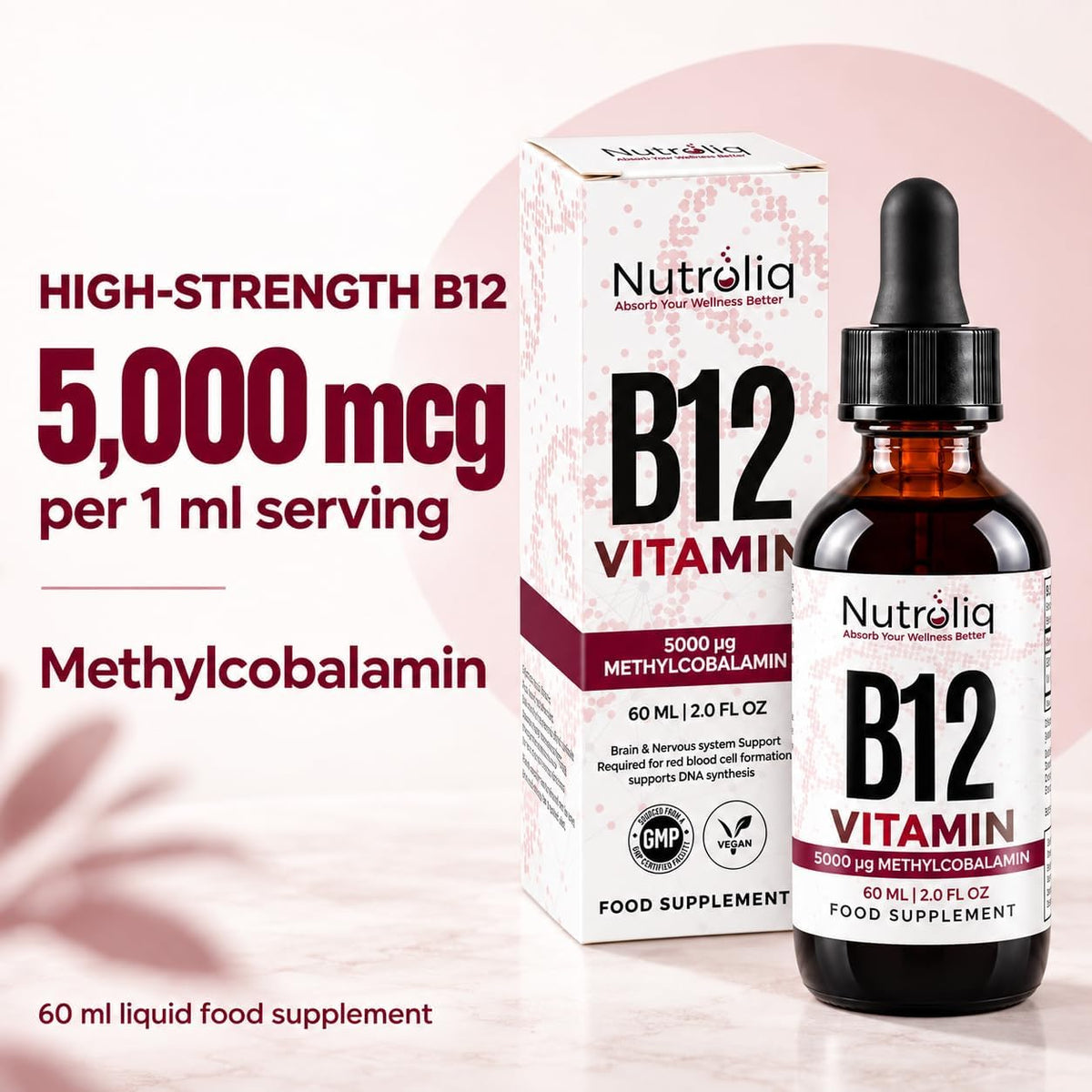 Nutroliq Vitamin B12 Liquid Drops 60ml – product image 2