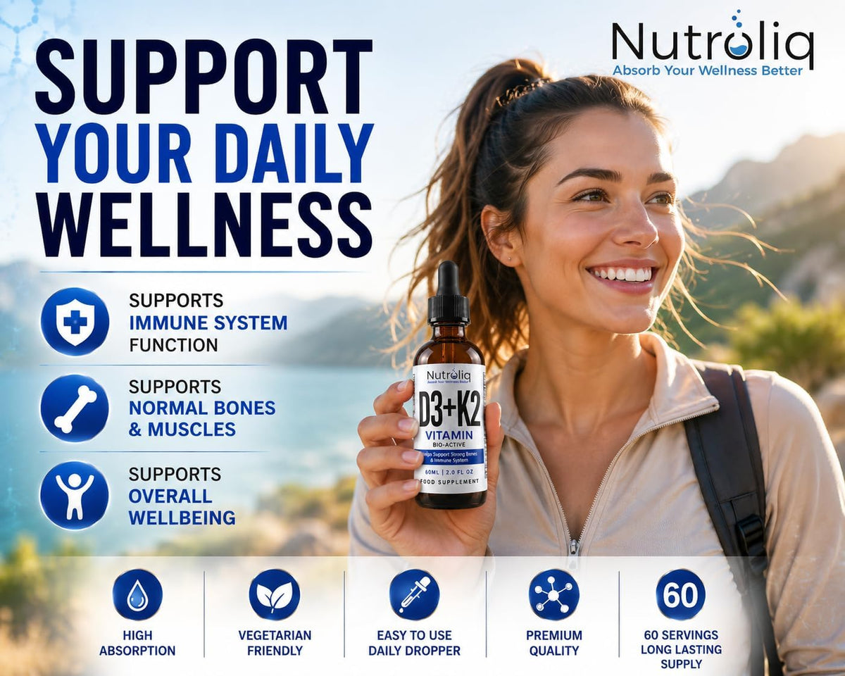 Nutroliq Vitamin D3 + K2 Liquid Drops 60ml – product image 5