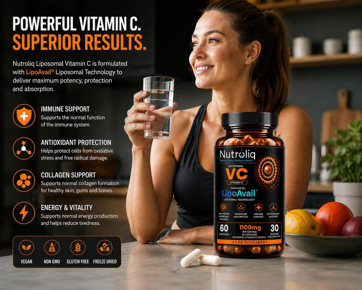 Nutroliq Liposomal Vitamin C Capsules – 60 Capsules – product image 6