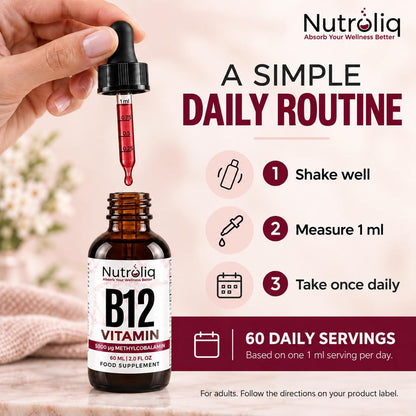 Nutroliq Vitamin B12 Liquid Drops 60ml – product image 4
