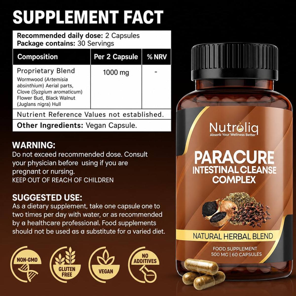 Nutroliq ParaCure Herbal Botanical Complex – product image 6
