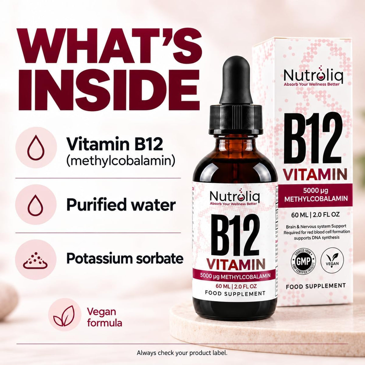 Nutroliq Vitamin B12 Liquid Drops 60ml – product image 5