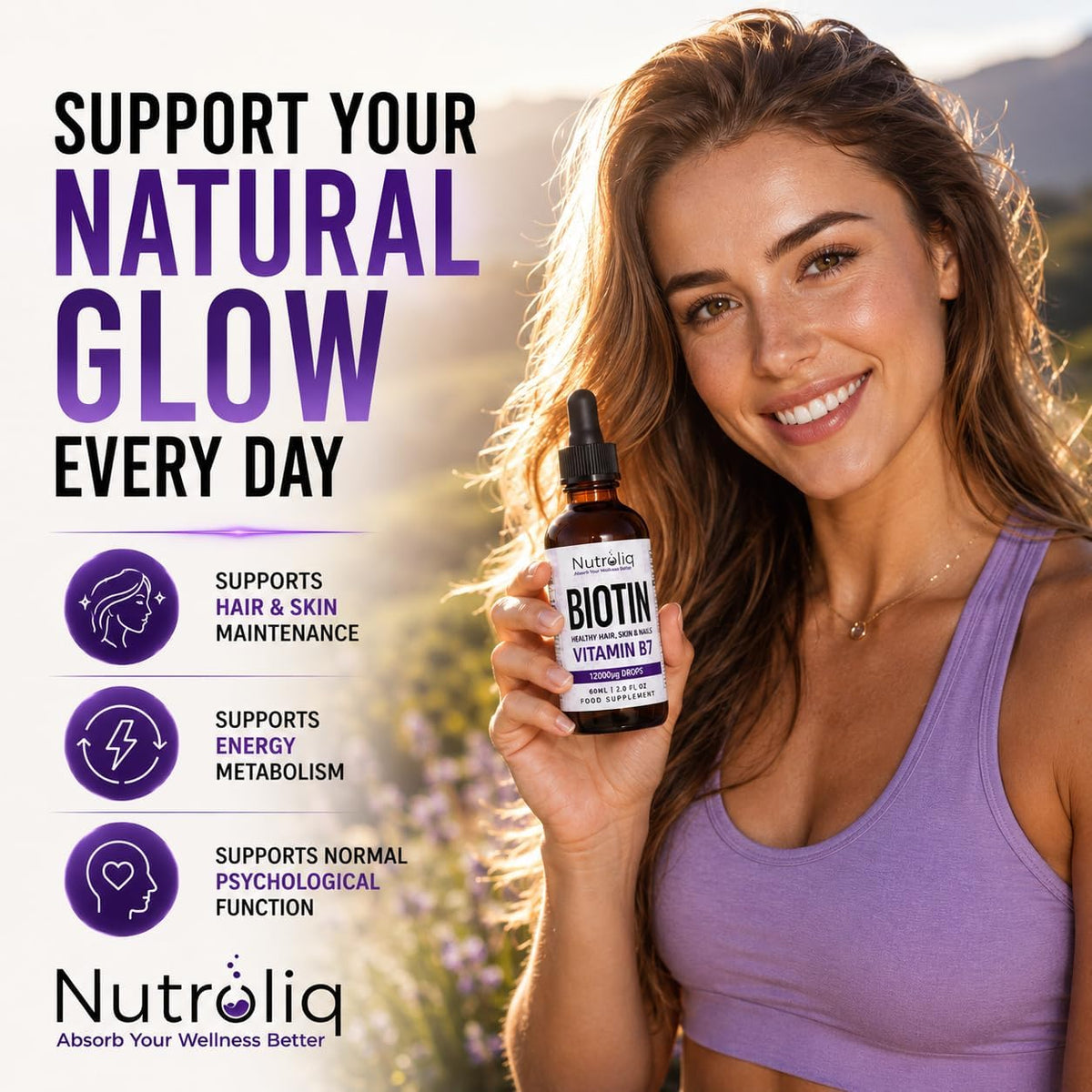 Nutroliq Biotin Liquid Drops 60ml – product image 6