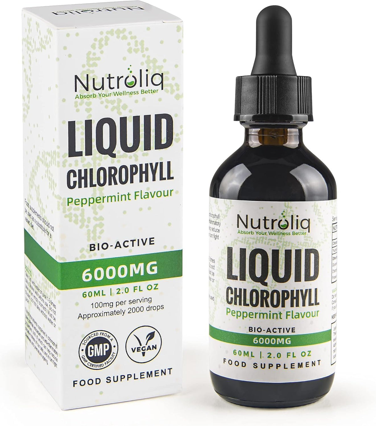 Nutroliq Liquid Chlorophyll Drops for Water 60ml – product image 1