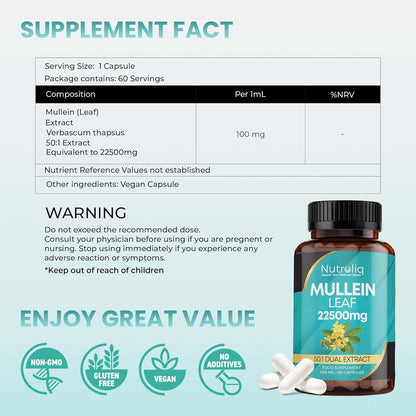 Nutroliq Mullein Leaf 50:1 Extract - Digestive & Sleep Support