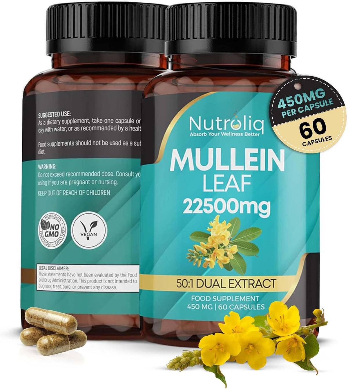 Nutroliq Mullein Leaf 50:1 Extract Capsules – product image 1
