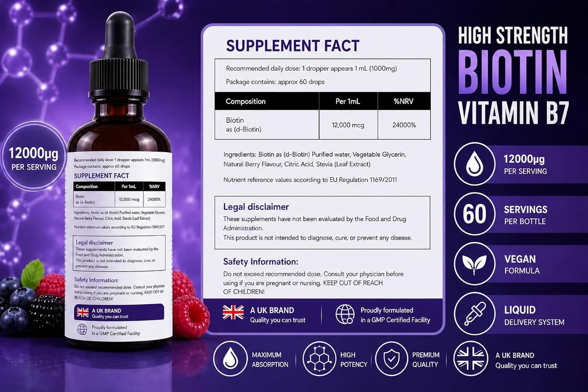 Nutroliq Biotin Liquid Drops 60ml – product image 2