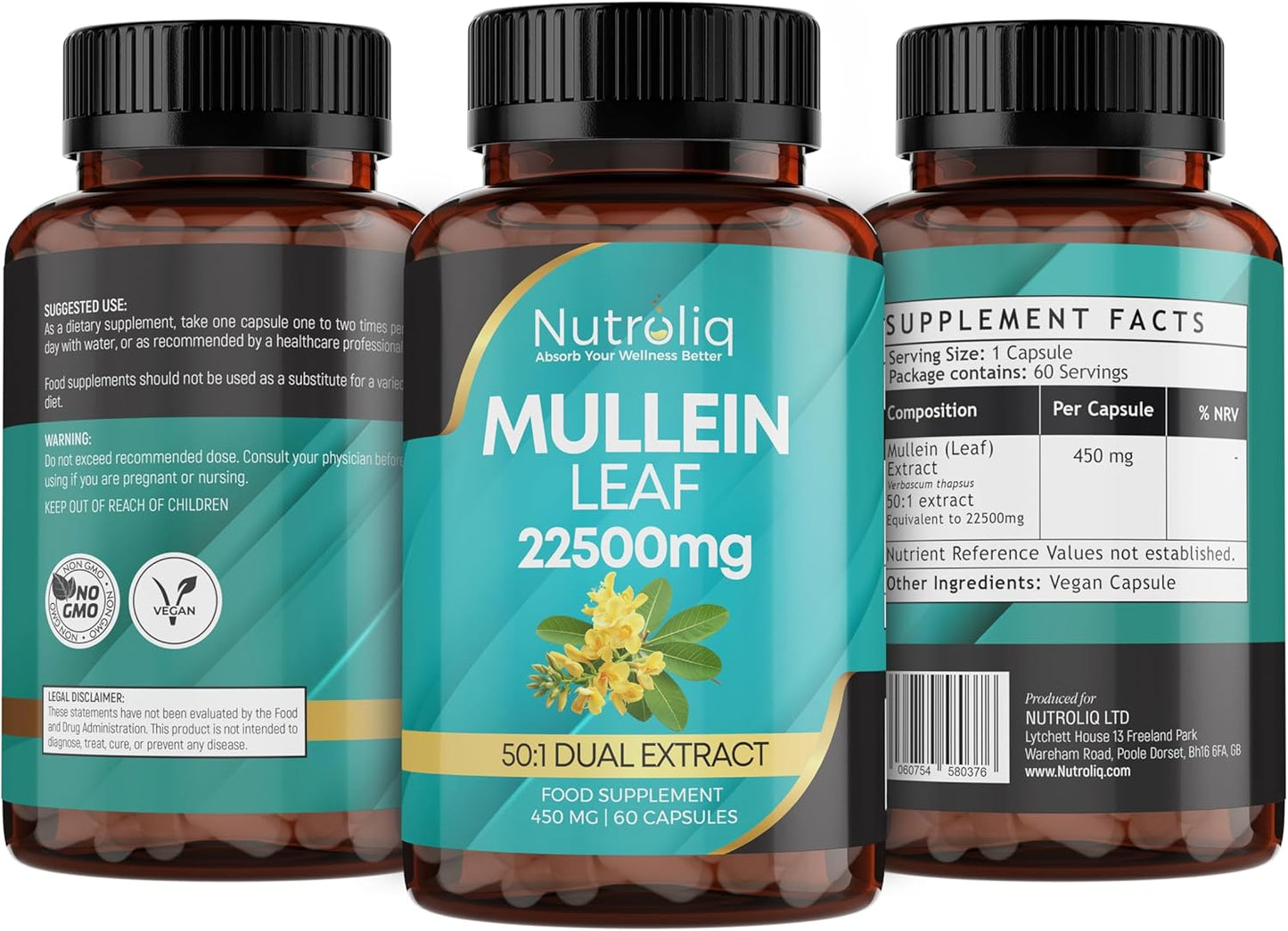 Nutroliq Mullein Leaf 50:1 Extract - Digestive & Sleep Support