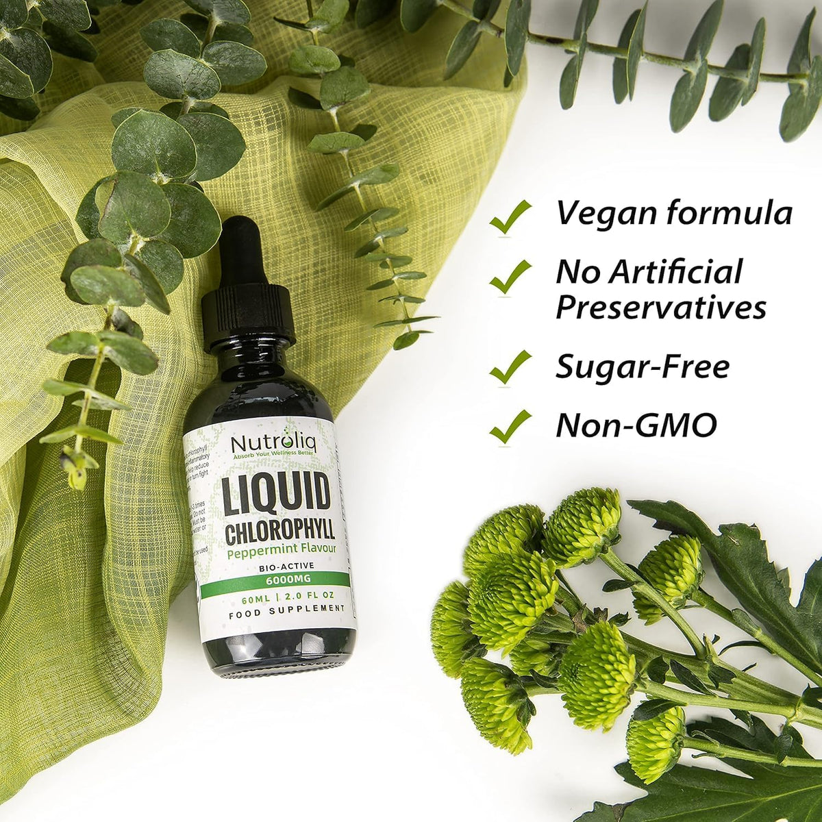 Nutroliq Liquid Chlorophyll Drops for Water 60ml – product image 4