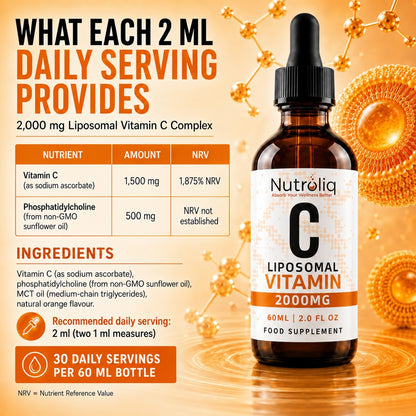 Nutroliq Vitamin C 60ml — ingredients and nutrient amounts