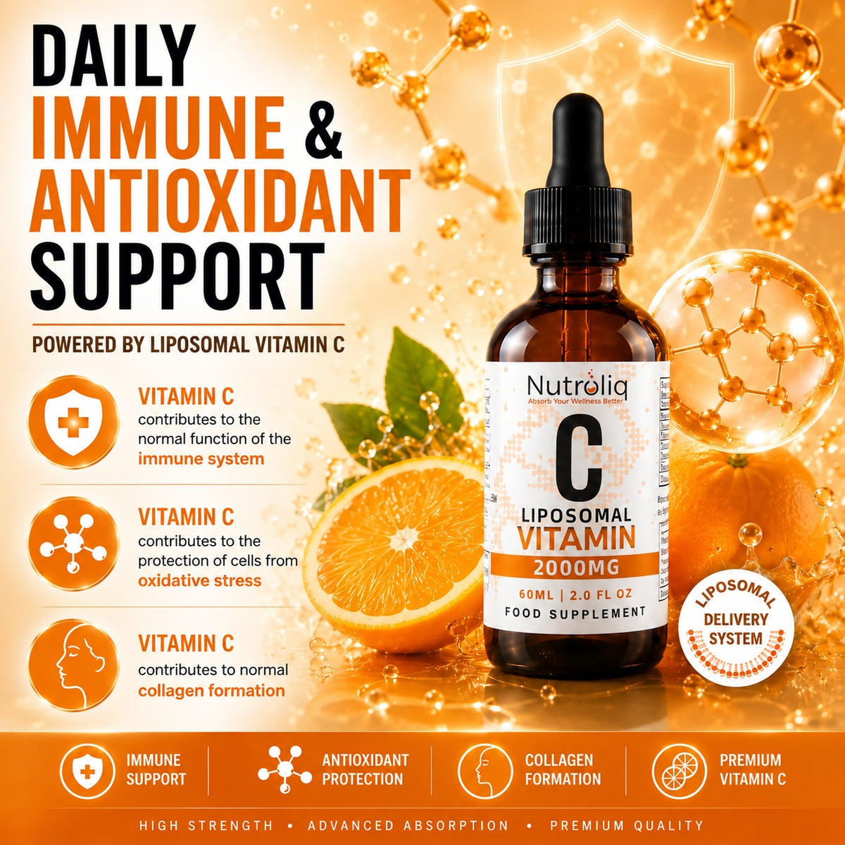 Nutroliq Vitamin C 60ml — immune and antioxidant support